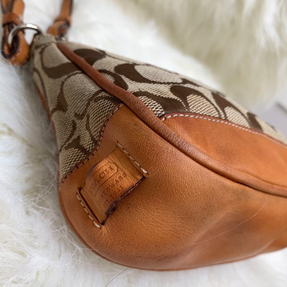 COACH Vintage Y2K Khaki/Tan Signature Demi Bag Wristlet Only (READ) Purse #6094 - Picture 8 of 16